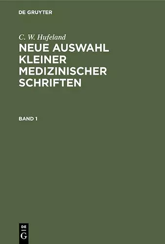 Neue Auswahl kleiner medizinischer Schriften cover