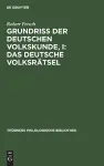 Grundriß der deutschen Volkskunde, I cover