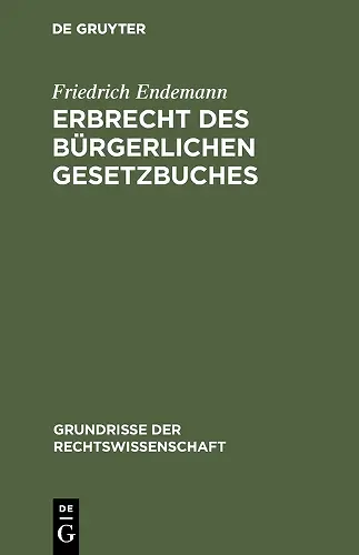 Erbrecht des Bürgerlichen Gesetzbuches cover