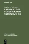 Erbrecht des Bürgerlichen Gesetzbuches cover