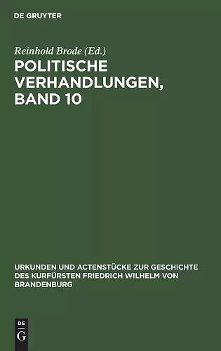 Politische Verhandlungen, Band 10 cover