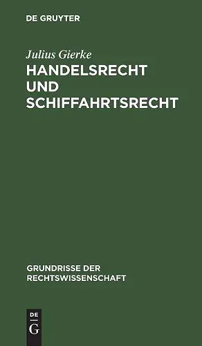 Handelsrecht Und Schiffahrtsrecht cover