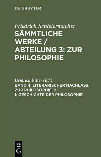 Sämmtliche Werke / Abteilung 3 cover