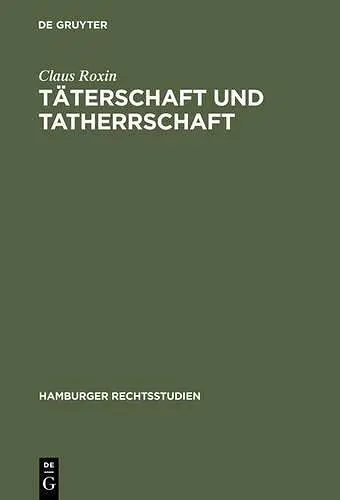 Täterschaft und Tatherrschaft cover