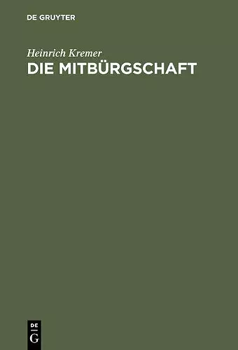 Die Mitbürgschaft cover