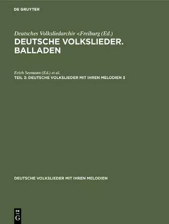 Deutsche Volkslieder. Balladen. Band 3, Hälfte 3 cover