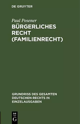 Bürgerliches Recht (Familienrecht) cover