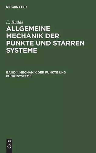 Mechanik der Punkte und Punktsysteme cover