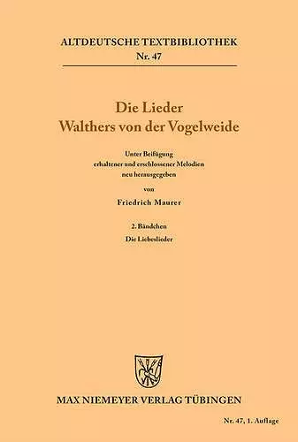 Die Lieder Walthers von der Vogelweide cover