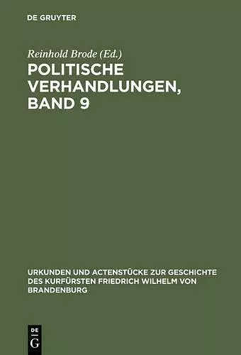 Politische Verhandlungen, Band 9 cover