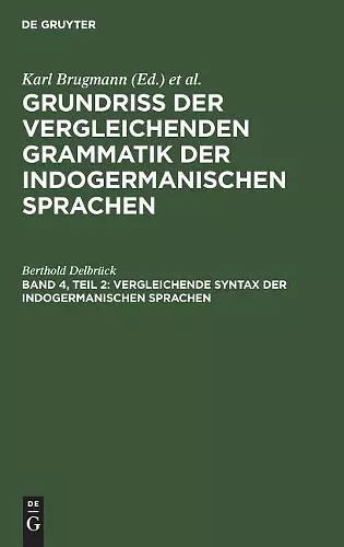 Vergleichende Syntax der indogermanischen Sprachen cover