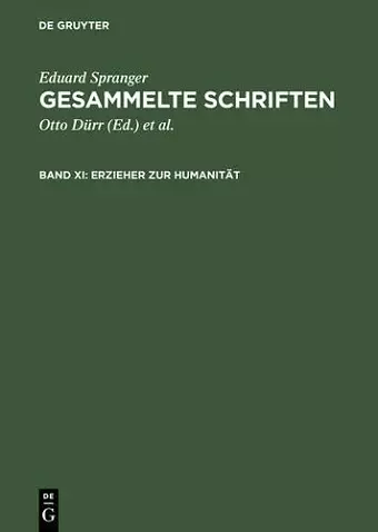 Erzieher Zur Humanität cover