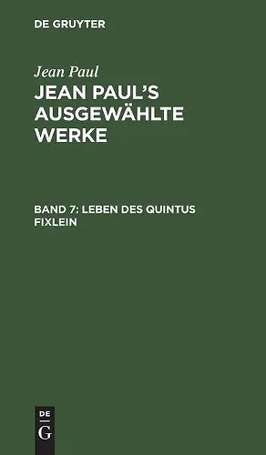 Leben Des Quintus Fixlein cover
