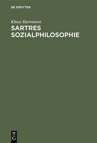 Sartres Sozialphilosophie cover