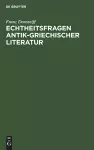 Echtheitsfragen antik-griechischer Literatur cover