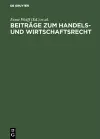 Beiträge Zum Handels- Und Wirtschaftsrecht cover