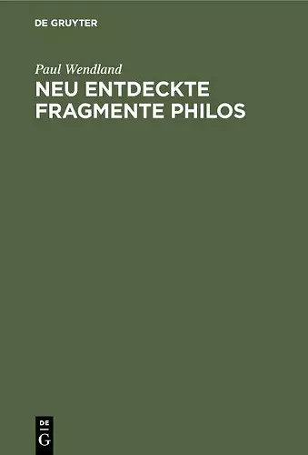 Neu entdeckte Fragmente Philos cover