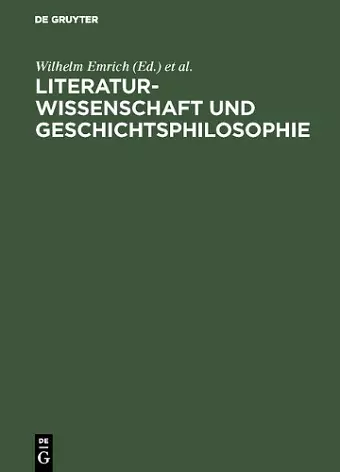 Literaturwissenschaft und Geschichtsphilosophie cover