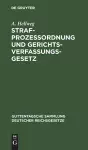 Strafprozessordnung Und Gerichtsverfassungsgesetz cover