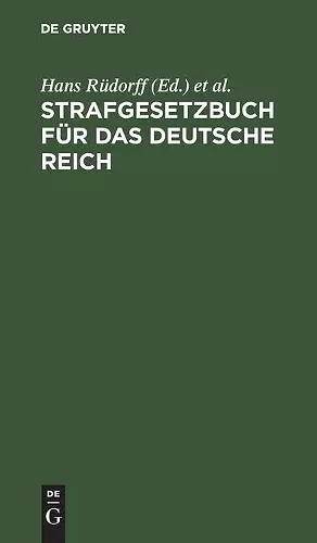 Strafgesetzbuch Für Das Deutsche Reich cover