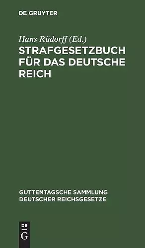 Strafgesetzbuch Für Das Deutsche Reich cover