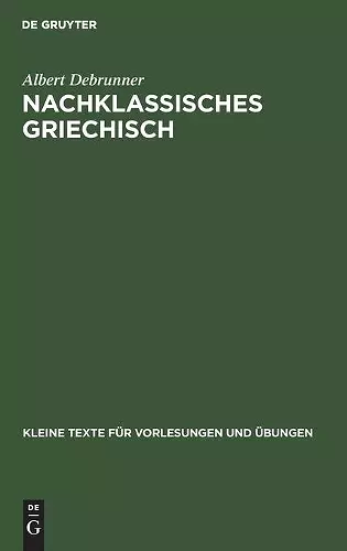 Nachklassisches Griechisch cover