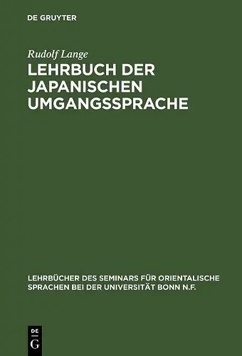 Lehrbuch der japanischen Umgangssprache cover