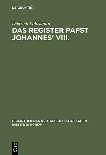 Das Register Papst Johannes' VIII cover