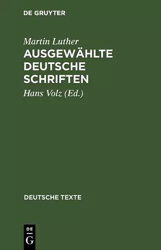 Ausgewählte deutsche Schriften cover