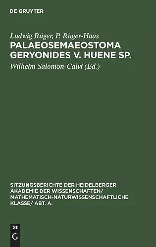 Palaeosemaeostoma geryonides v. Huene sp. cover