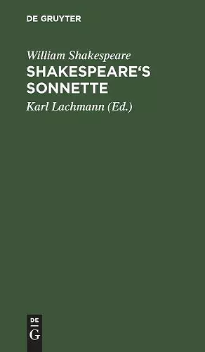 Shakespeare's Sonnette cover