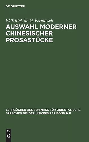 Auswahl Moderner Chinesischer Prosastücke cover
