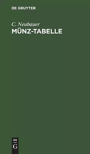 Münz-Tabelle cover