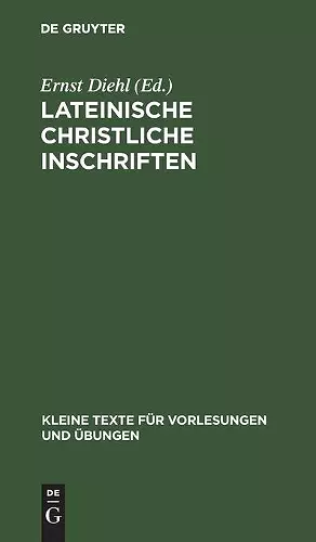 Lateinische Christliche Inschriften cover