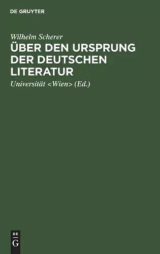 Über den Ursprung der deutschen Literatur cover