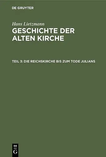 Die Reichskirche Bis Zum Tode Julians cover