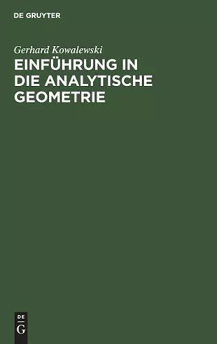 Einführung in die analytische Geometrie cover