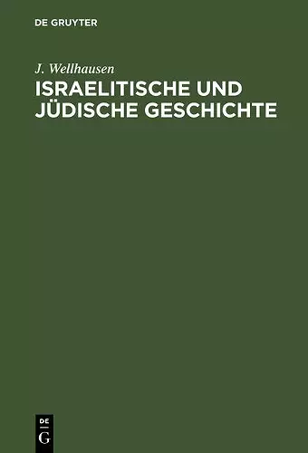 Israelitische und jüdische Geschichte cover