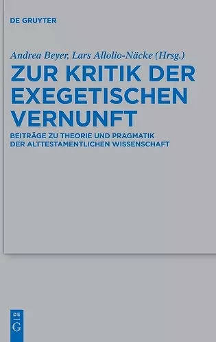 Zur Kritik Der Exegetischen Vernunft cover