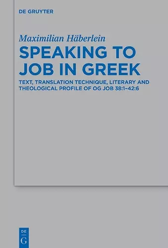 Speaking to Job in Greek cover