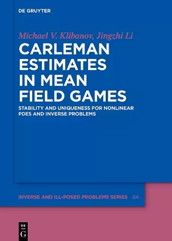 Carleman Estimates in Mean Field Games cover