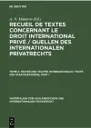 Textes Des Traités Internationaux/ Texte Der Staatsverträge cover