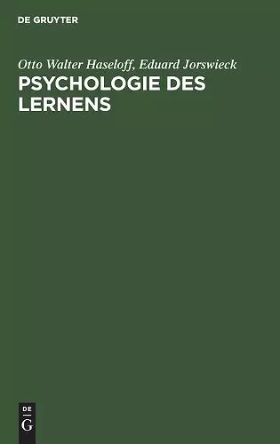 Psychologie Des Lernens cover
