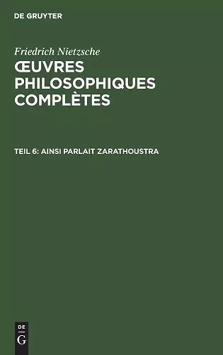 Ainsi Parlait Zarathoustra cover