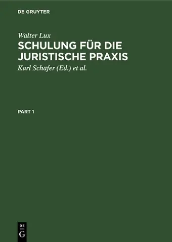Schulung Für Die Juristische PRAXIS cover
