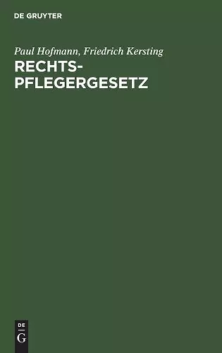 Rechtspflegergesetz cover