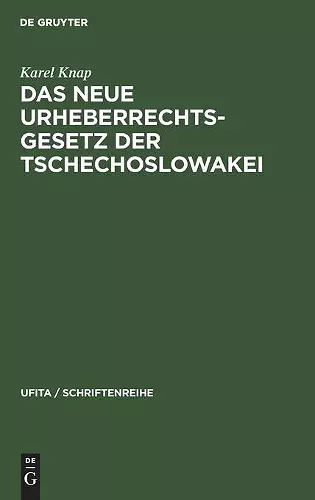 Das Neue Urheberrechtsgesetz Der Tschechoslowakei cover