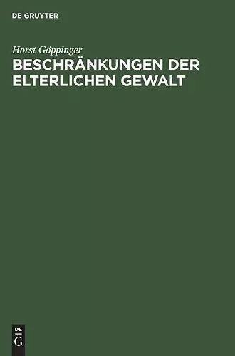 Beschränkungen Der Elterlichen Gewalt cover