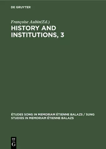 History and Institutions, 3 cover