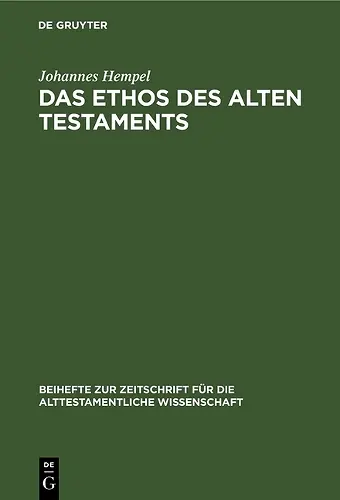 Das Ethos Des Alten Testaments cover